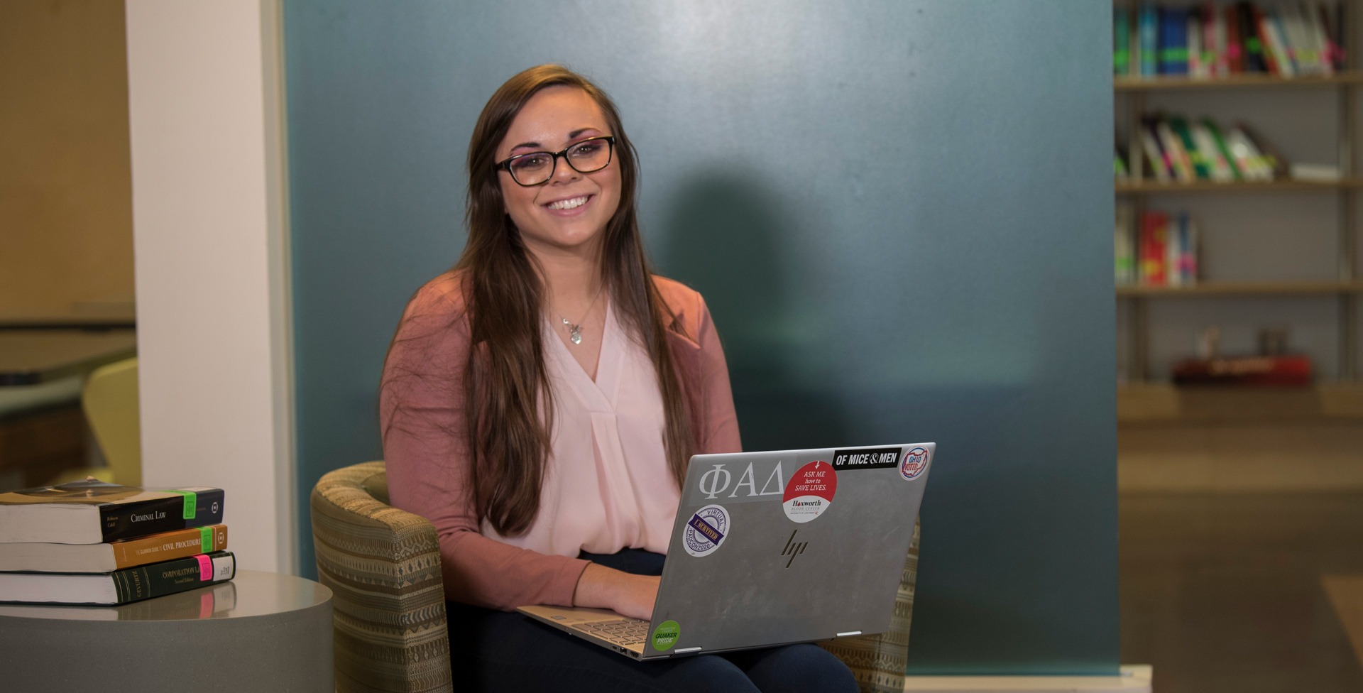 Chase Law Student  with Computer