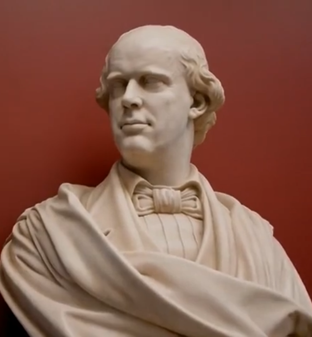 Bust statue of Salmon P. Chase who Chase School of Law was named after