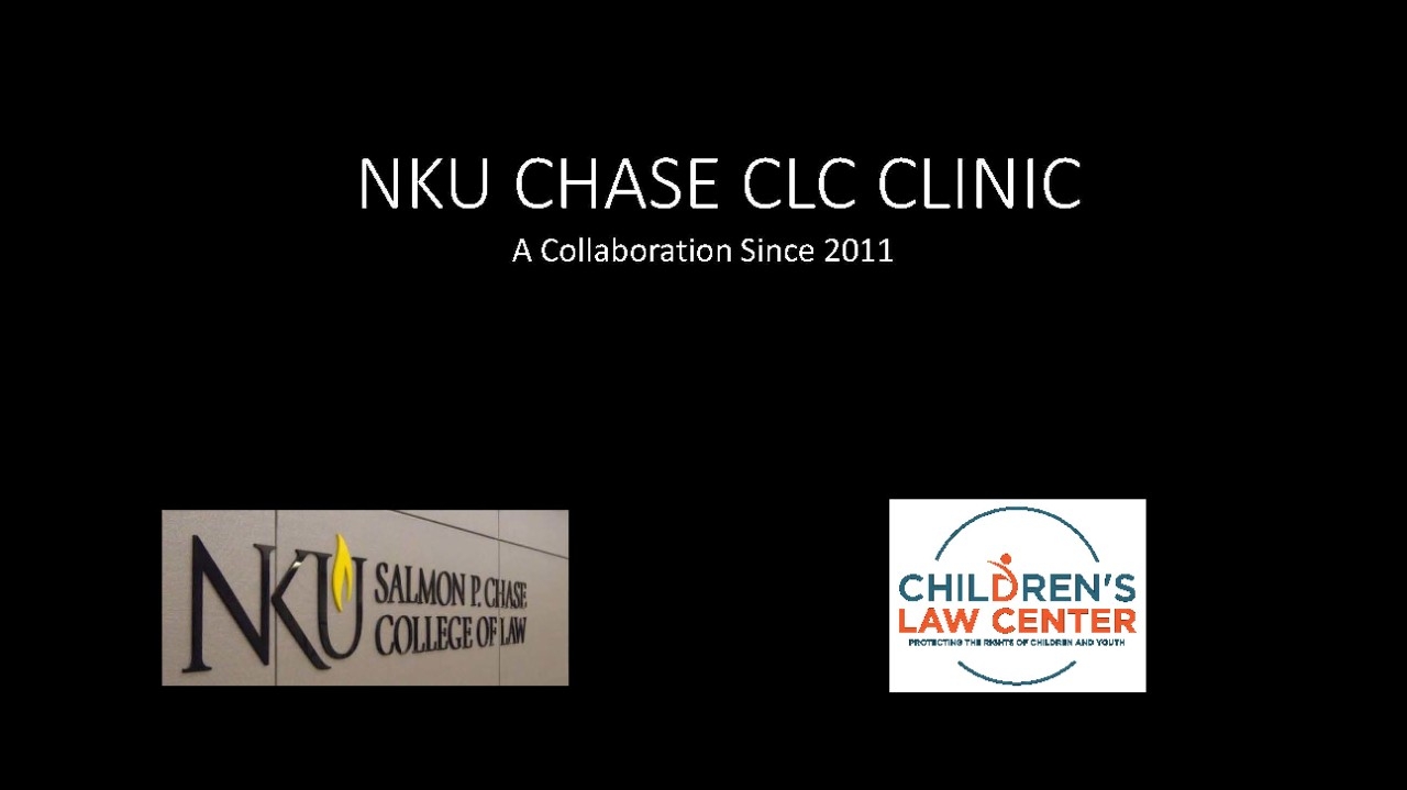 Image of NKU Chase College of Law logo and Children's Law Center logo